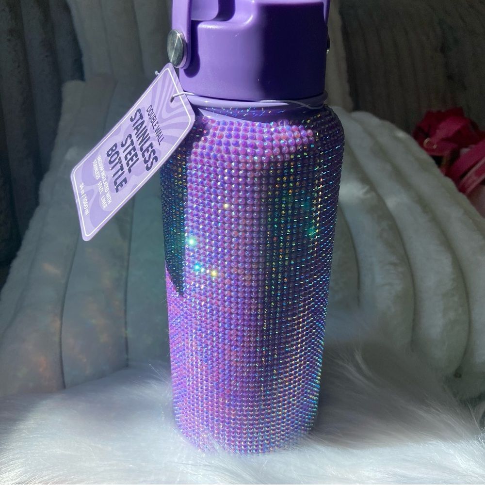 Purple Bling Tumbler 34 oz - Rhinestone Tumbler - Stainless Steel Bottle